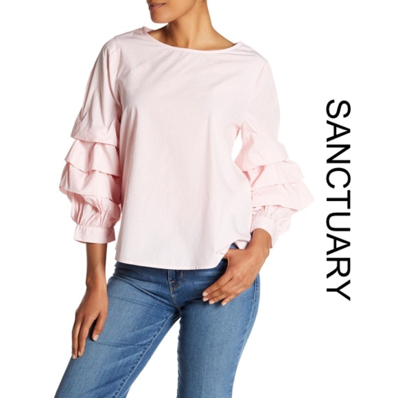 Sanctuary Tops - Sanctuary • Delphine Artistic Sleeve Pink Stripe